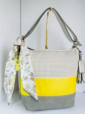 Coach Legacy Perforated  Large Duffel Adjustable Shoulder Bag